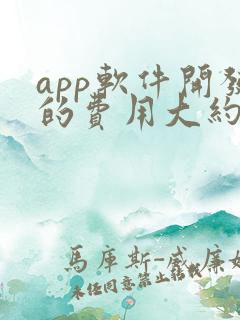app软件开发的费用大约多少