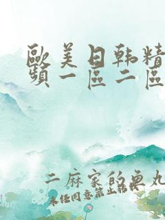 欧美日韩精美视频一区二区