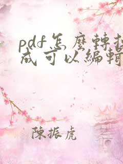 pdf怎么转换成可以编辑的word文档