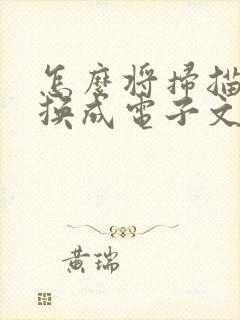 怎么将扫描件转换成电子文档