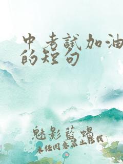 中考试加油鼓励的短句