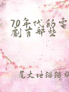 70年代的电视剧有哪些