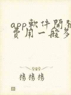app软件开发费用一般多少钱