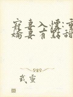 宠妻入怀:重生娇妻有点甜