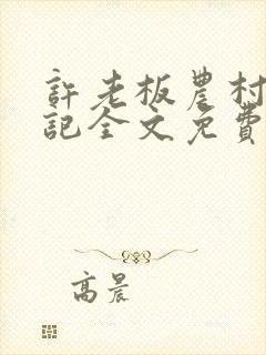 许老板农村买处记全文免费阅读