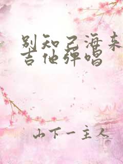别知己海来阿木吉他弹唱