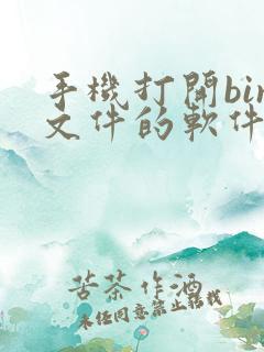 手机打开bin文件的软件