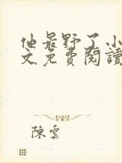 他最野了小说全文免费阅读无弹窗