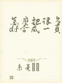 怎么把很多页pdf合成一页