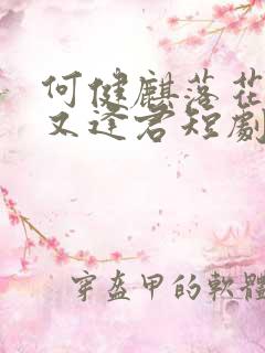 何健麒落花时节又逢君短剧免费观看