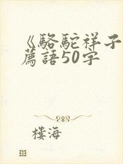 《骆驼祥子》推荐语50字