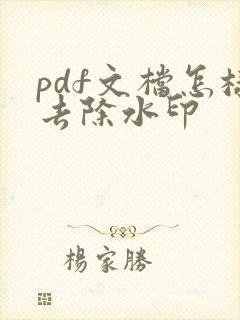 pdf文档怎样去除水印