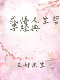 感悟人生哲理句子经典