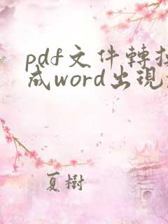 pdf文件转换成word出现乱码