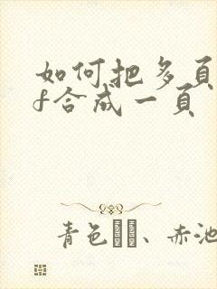 如何把多页pdf合成一页