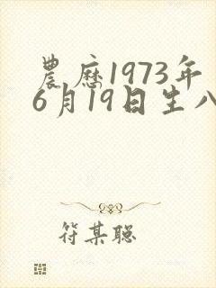 农历1973年6月19日生八字算命