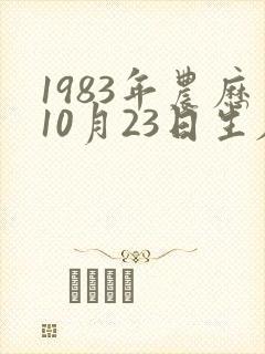 1983年农历10月23日生辰八字