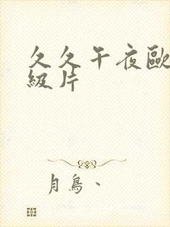 久久午夜欧美一级片