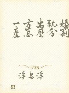 一方出轨婚前财产怎么分割