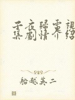 子夜归电视剧全集剧情介绍