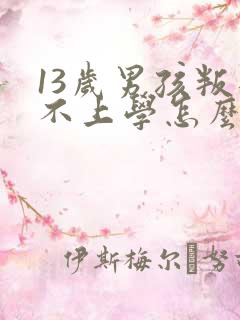 13岁男孩叛逆不上学怎么办
