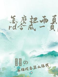 怎么把两页word合成一页pdf