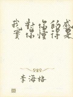 我对你的感觉其实你懂得是什么歌