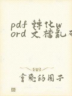 pdf 转化word 文档乱码了怎么办?