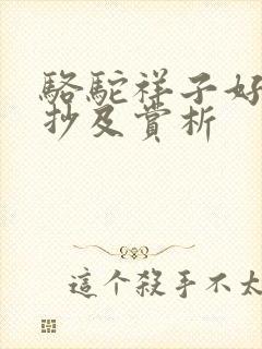 骆驼祥子好句摘抄及赏析