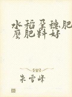水稻孕穗肥用什么肥料好