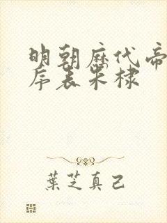 明朝历代帝王顺序表朱棣