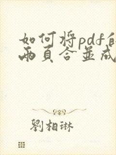 如何将pdf的两页合并成一页