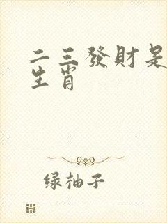 二三发财是什么生肖