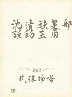 沈清秋是哪部小说的主角