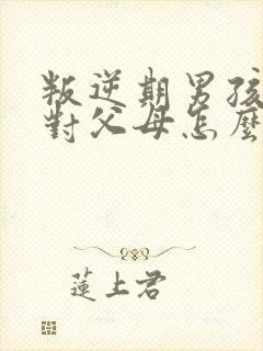 叛逆期男孩拿刀对父母怎么办