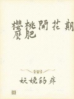 樱桃开花期施什么肥