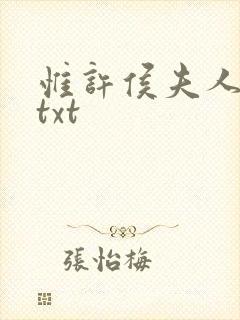 惟许侯夫人番外txt