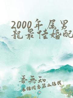 2000年属男龙最佳婚配属相