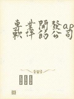 专业开发app软件的公司