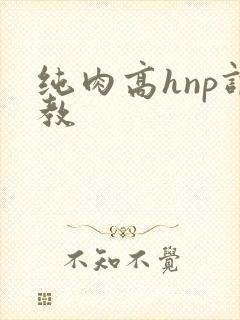 纯肉高hnp调教