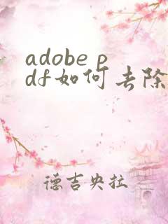 adobe pdf如何去除水印