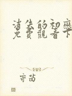 消失的初恋漫画免费观看下拉式