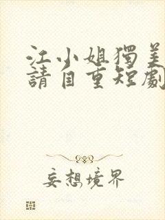 江小姐独美前夫请自重短剧