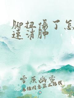 脚扭伤了怎么快速消肿