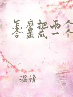 怎么把两个文件合并成一个pdf