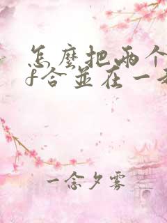 怎么把两个pdf合并在一起