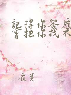 记得你答应我不会把你找不见是什么歌