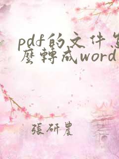pdf的文件怎么转成word文档
