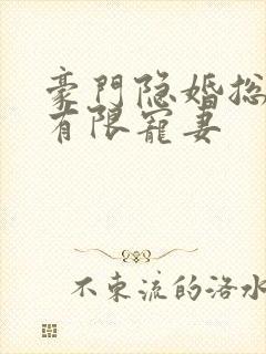 豪门隐婚总裁的有限宠妻
