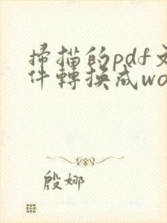 扫描的pdf文件转换成word